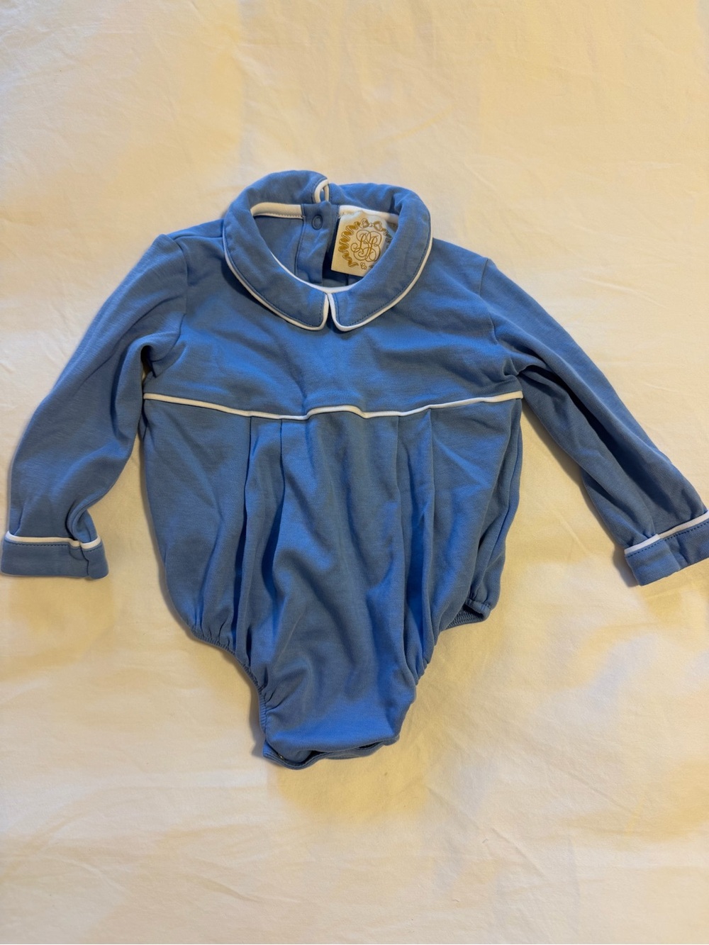 TBBC Long Sleeve Blue Baby Onesie, 6-12 months